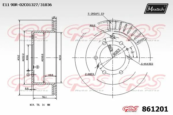 Disque de frein MAXTECH 861201