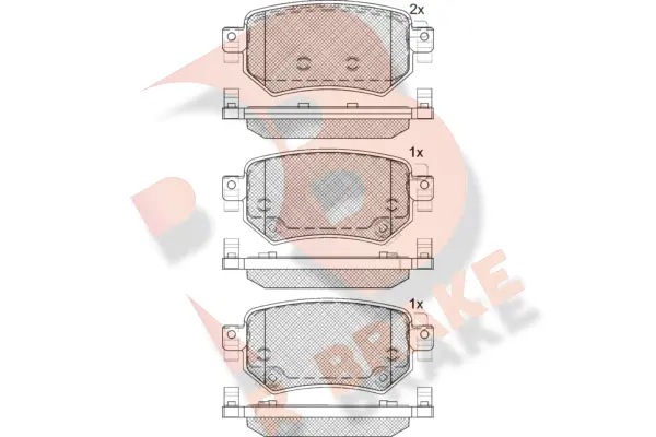 Kit de plaquettes de frein, frein à disque R BRAKE RB2263