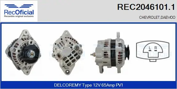 Alternateur RECOFICIAL REC2046101.1