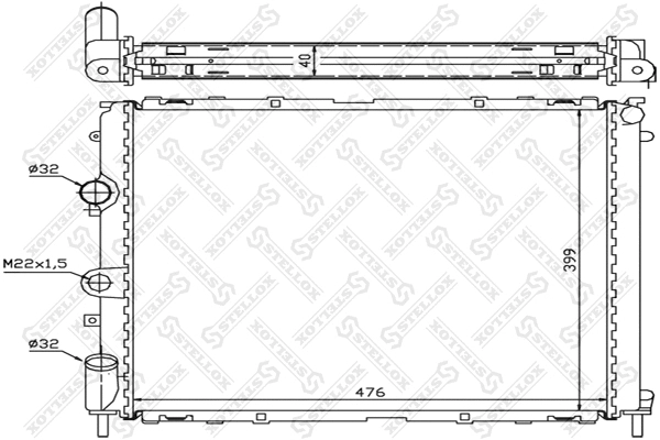 Radiateur, refroidissement du moteur STELLOX 10-26189-SX