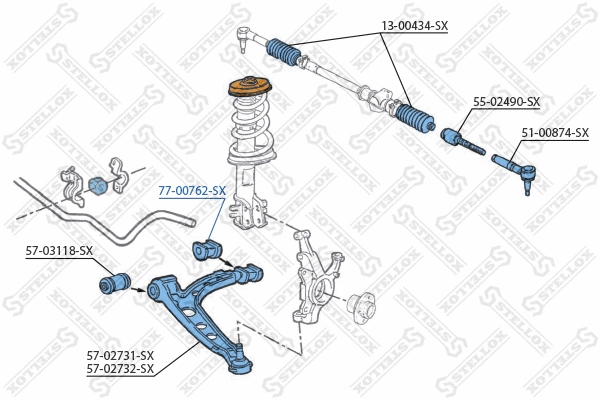 Suspension, bras de liaison STELLOX 77-00762-SX
