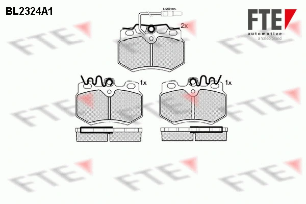 Kit de plaquettes de frein, frein à disque FTE 9010701