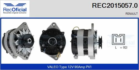 Alternateur RECOFICIAL REC2015057.0