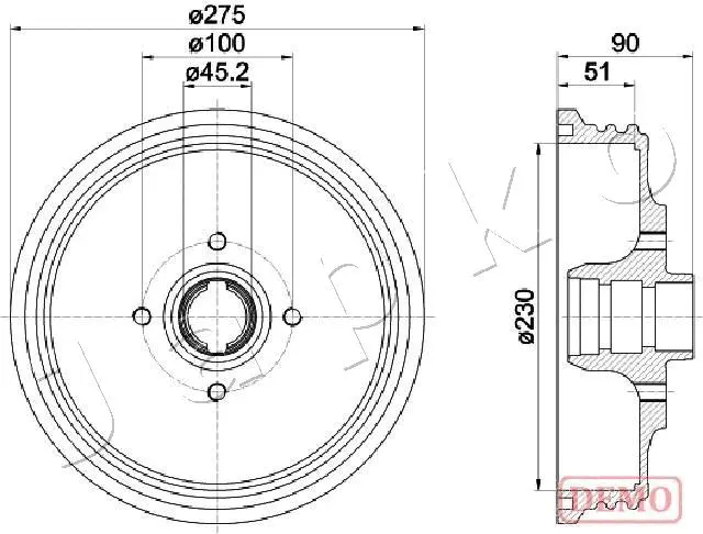 Tambour de frein JAPKO 560908C