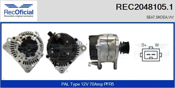 Alternateur RECOFICIAL REC2048105.1