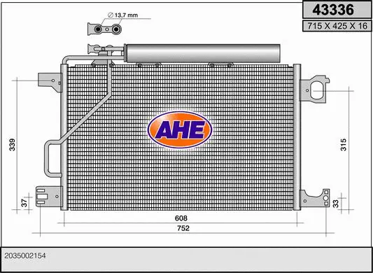 Condenseur, climatisation AHE 43336
