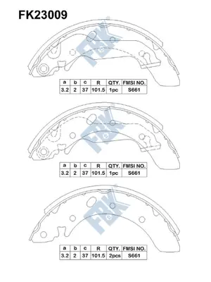 Jeu de mâchoires de frein FBK FK23009