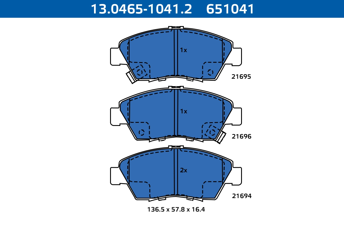 Kit de plaquettes de frein, frein à disque ATE-APAC 13.0465-1041.2