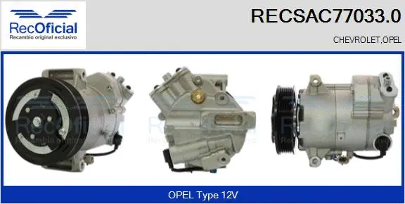 Compresseur, climatisation RECOFICIAL RECSAC77033.0