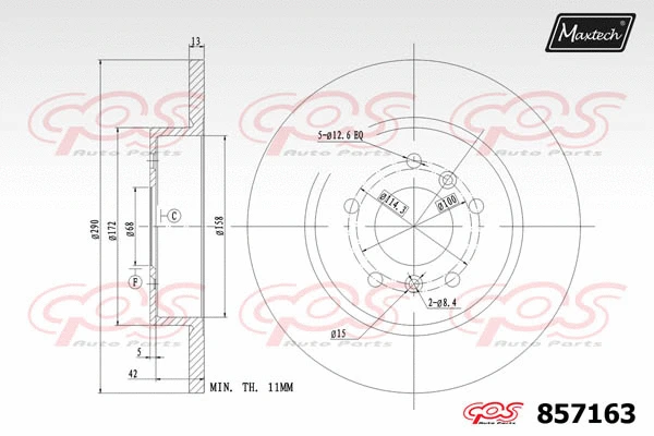 Disque de frein MAXTECH 857163