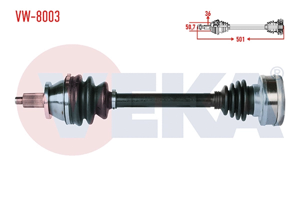 Arbre de transmission VEKA VW-8003