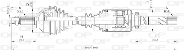 Arbre de transmission OPEN PARTS DRS6230.00