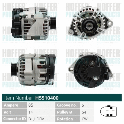 Alternateur HOFFER H5510400