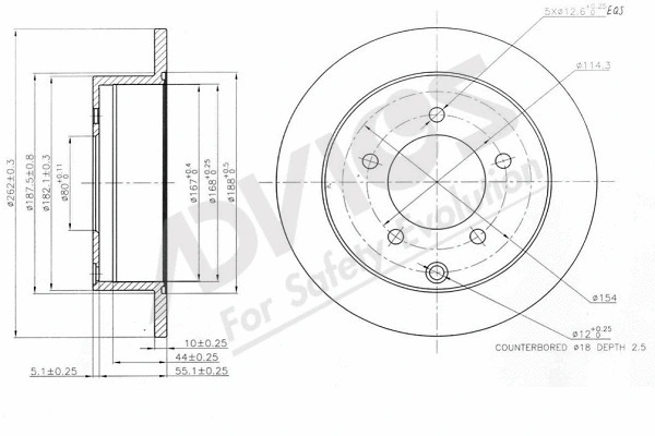 Disque de frein ADVICS-SEA D6R088