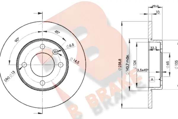 Disque de frein R BRAKE 78RBD23325
