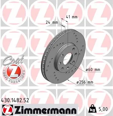 Disque de frein ZIMMERMANN 430.1482.52