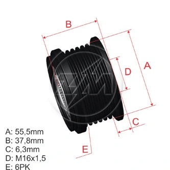 Poulie roue libre, alternateur ZM ZM 96.000.15