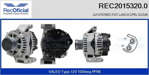Alternateur RECOFICIAL REC2015320.0