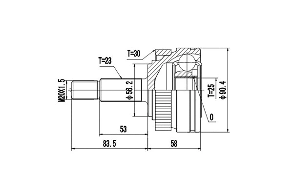 Jeu de joints, arbre de transmission DYNAMATRIX DCV850045