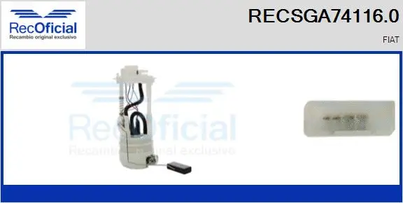 unité d'alimentation de carburant RECOFICIAL RECSGA74116.0