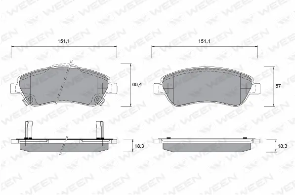 Kit de plaquettes de frein, frein à disque WEEN 151-2586