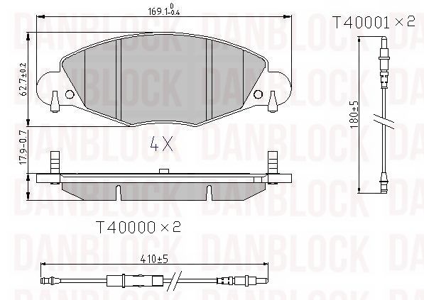 Kit de plaquettes de frein, frein à disque DANBLOCK DB 510720