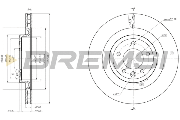 Disque de frein BREMSI CD8434V