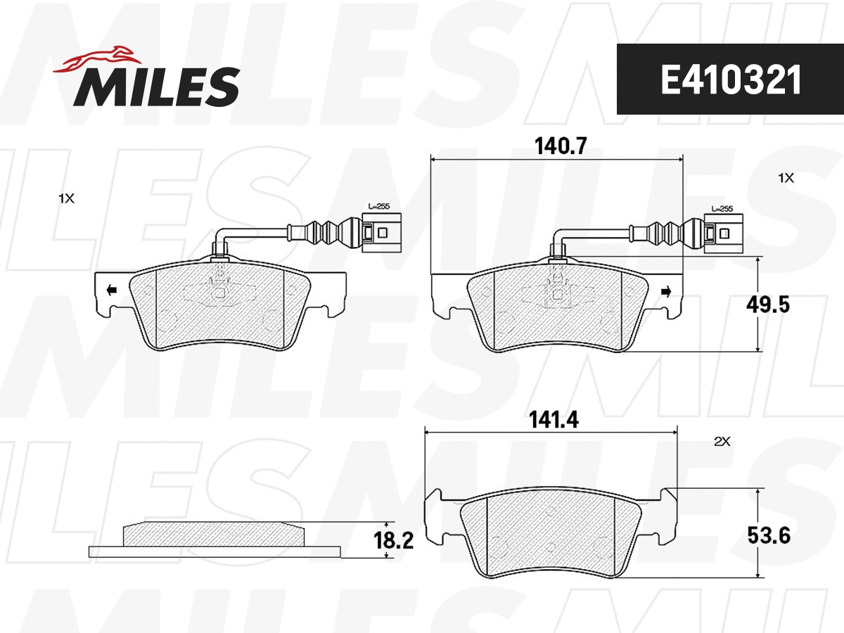 Kit de plaquettes de frein, frein à disque MILES E410321