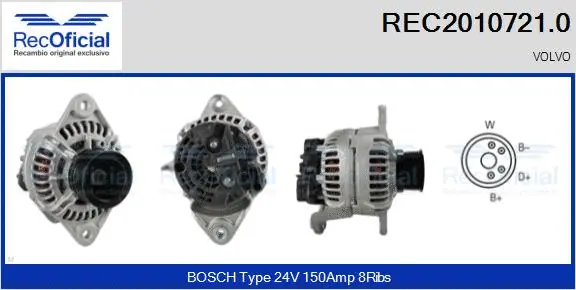 Alternateur RECOFICIAL REC2010721.0