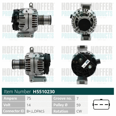 Alternateur HOFFER H5510230