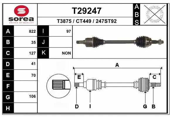 Arbre de transmission EAI T29247