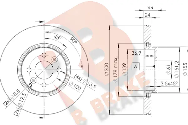 Disque de frein R BRAKE 78RBD27897