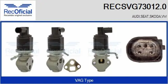 Vanne EGR RECOFICIAL RECSVG73012.0