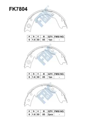 Jeu de mâchoires de frein FBK FK7804
