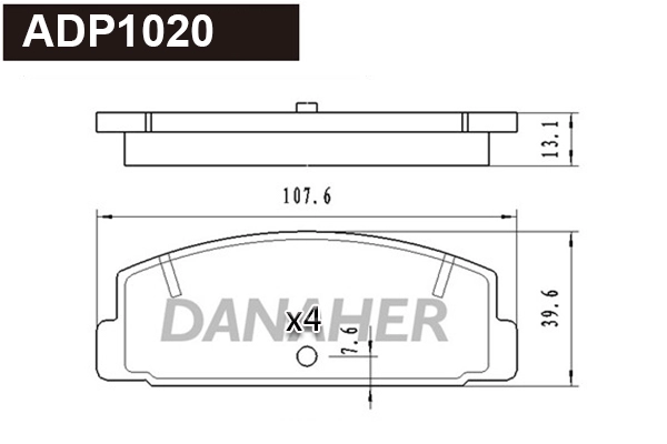 Kit de plaquettes de frein, frein à disque DANAHER ADP1020