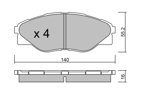 Kit de plaquettes de frein, frein à disque AISIN BPTO-1029