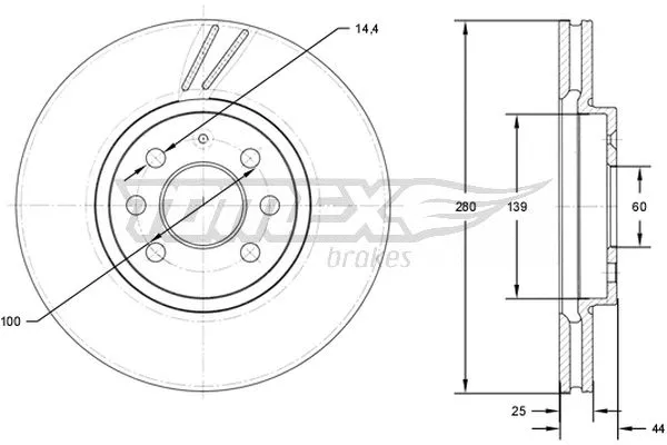 Disque de frein TOMEX Brakes TX 71-20
