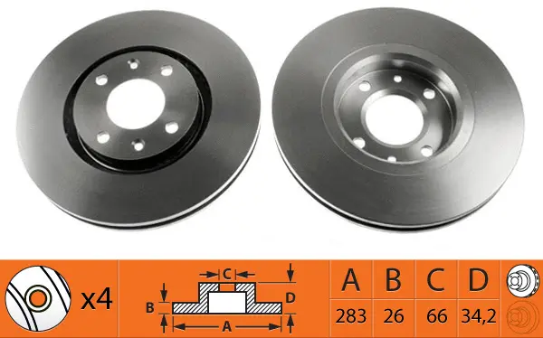 Disque de frein SB BR42104T