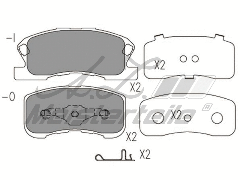 Kit de plaquettes de frein, frein à disque A.Z. Meisterteile AZMT-44-022-1658