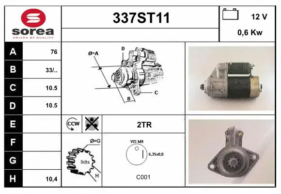 Démarreur STARTCAR 337ST11