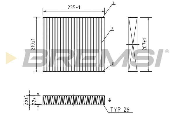 Filtre, air de l'habitacle BREMSI FC0068C