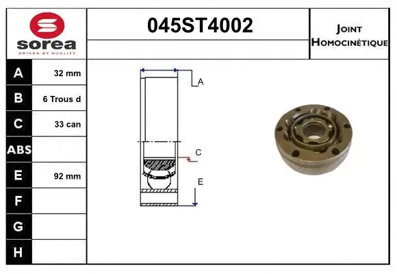 Jeu de joints, arbre de transmission STARTCAR 045ST4002