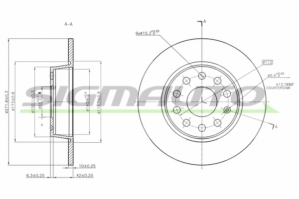 Disque de frein SIGMAUTO DBB895S