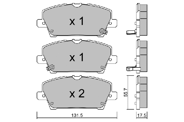 Kit de plaquettes de frein, frein à disque AISIN BPHO-1003