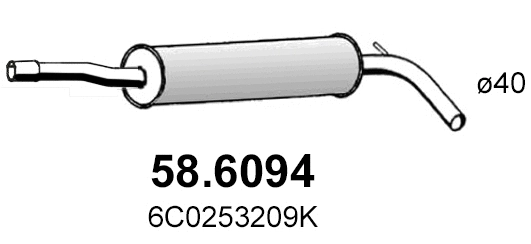 Silencieux central ASSO 58.6094