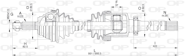 Arbre de transmission OPEN PARTS DRS6294.00
