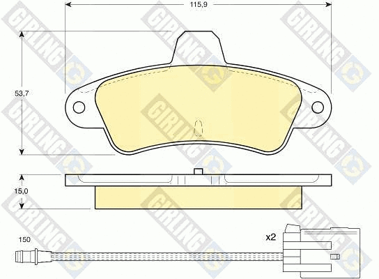 Kit de plaquettes de frein, frein à disque GIRLING 6111123