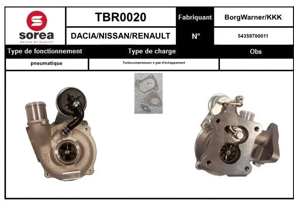 Turbocompresseur, suralimentation EAI TBR0020