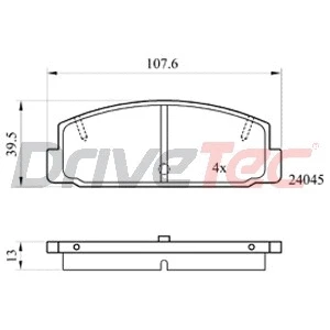 Kit de plaquettes de frein, frein à disque DriveTec DPAD401