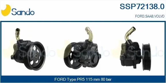 Pompe hydraulique, direction SANDO SSP72138.0
